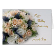 Roses, Wedding Anniversary Card for Mum and Dad