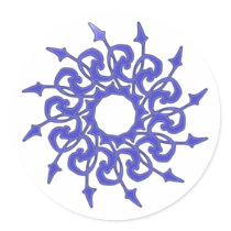Rosette rose blau blue runde aufkleber