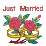 RoseWedRings-Pocket, Just Married embroidered shirts