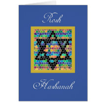 Rosh Hashanah-Star of David Mosaic Greeting Card