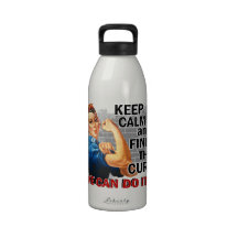 Rosie Keep Calm J Diabetes.png Water Bottle