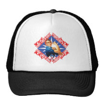 Rosie The Riveter Fight Like a Girl Patriotic Hats