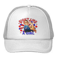 Rosie The Riveter Patriotic Fight Like a Girl Mesh Hat