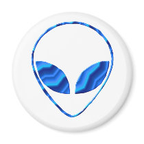 Roswell Alien Round Magnet
