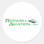 Roswell Aviation Round Sticker