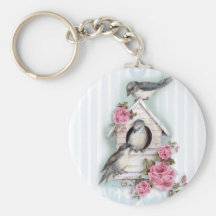 Rosy Birdhouse Key Chain
