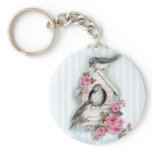 Rosy Birdhouse Key Chain
