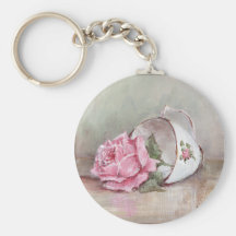 Rosy China Teacup Keychain