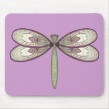 Rosy Nouveau Dragonfly Mousemat
