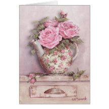 Rosy Tea Pot Greeting Cards