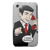 Rotary Retro Man Means Business iPhone 3 Cover