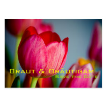 Rote Tulpen • Save the Date Mini Karten Business Card Template