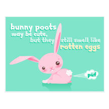 Rotten Eggs - Cute Bunny Poots - Custom Postcard