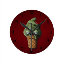Rotten Zombie Ice Cream wall clocks
