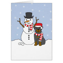 Rottweiler and Snowman Cards