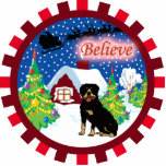 rottweiler believe in santa ornament photo sculptures