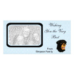 Rottweiler - Blue w/ White Diamond Design photo cards