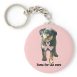 Rottweiler  Breast Cancer Keychain