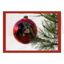 Rottweiler Christmas Card Ball Hanging