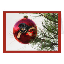 Rottweiler Christmas Card Ball Hanging