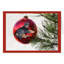 Rottweiler Christmas Card Ball Hanging