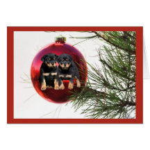 Rottweiler Christmas Card Ball Hanging