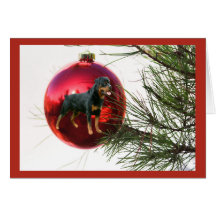 Rottweiler Christmas Card Ball Hanging