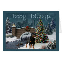 Rottweiler Christmas Card Evening