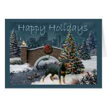 Rottweiler Christmas Card Evening