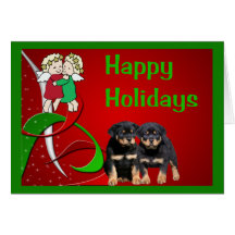 Rottweiler Christmas Card Little Angels