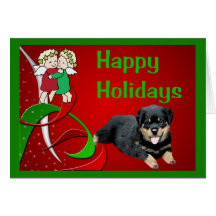 Rottweiler Christmas Card Little Angels