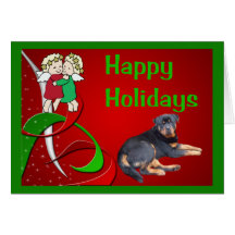 Rottweiler Christmas Card Little Angels
