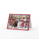Rottweiler Christmas Card Santa Bears In Sleigh