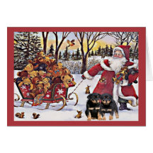 Rottweiler Christmas Card Santa Bears In Sleigh