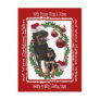 Rottweiler Christmas Puppy Hugs Postcard