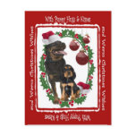 Rottweiler Christmas Puppy Hugs Postcard