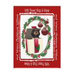 Rottweiler Christmas Puppy Hugs Postcard #2