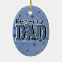 Rottweiler DAD Christmas Tree Ornament