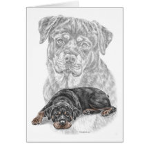 Rottweiler Dog Portrait Greeting Card