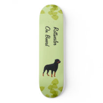 Rottweiler ~ Green Leaves Design Custom Skateboard