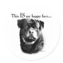 Rottweiler Happy Face Sticker