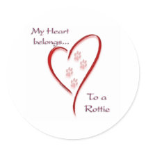 Rottweiler Heart Belongs Round Sticker