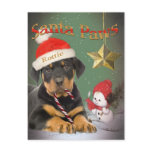 Rottweiler Puppy Santa Paws cards postcards