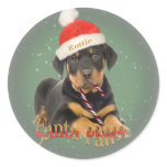 Rottweiler Puppy Santa Paws gifts Stickers