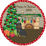 Rottweiler Puppy's 1st Christmas Ornament 2010 photo sculptures