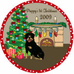 Rottweiler Puppy's First Christmas Ornament 2009 photo sculptures