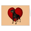 Rottweiler Red Heart Dog Photo Blank Note Card