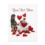 Rottweiler  Red Rose Valentine Design Postcards