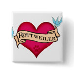 Rottweiler Tattoo Heart buttons