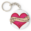 Rottweiler Tattoo Heart keychains